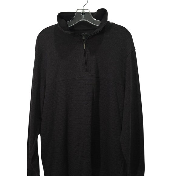 Van Heusen Other - Van Heusen Men's Black Half-Zip Long Sleeve Pullover Sweatshirt L/G Size